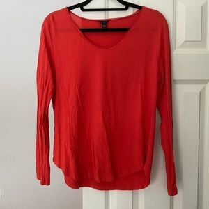 Ann Taylor Red Long Sleeve Top - Large